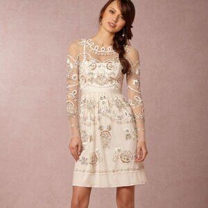 Needle & Thread white beaded mesh dress